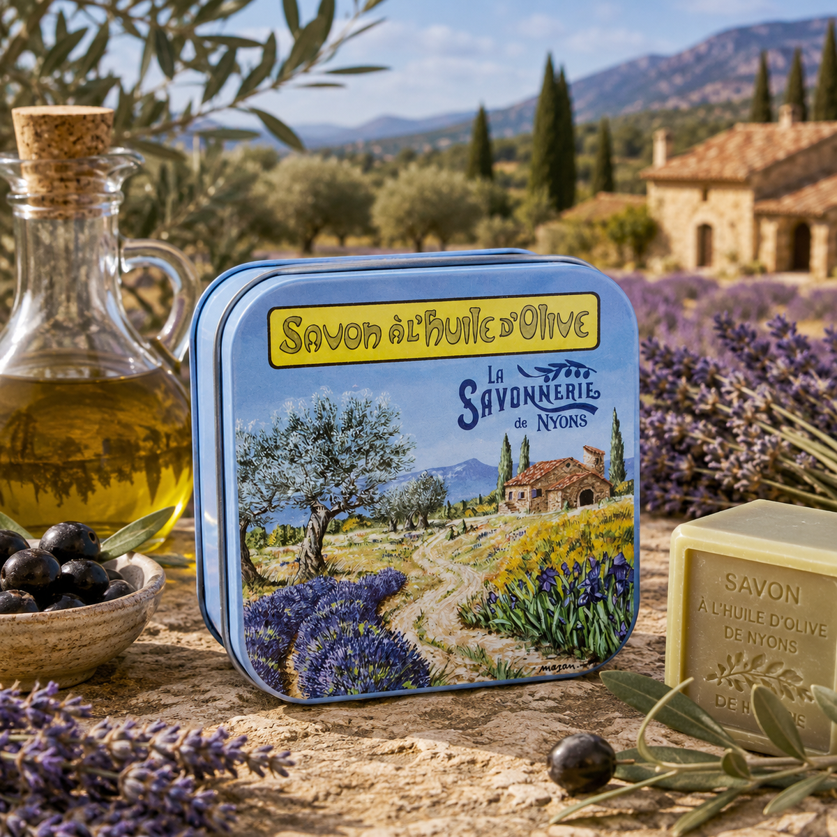 Boite Métal Provence & Savon 100g