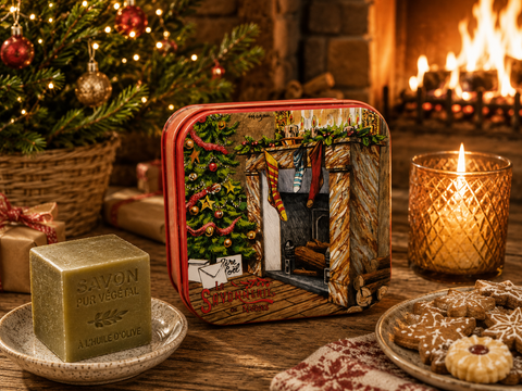 Boite Métal La Cheminée à Noël & Savon 100g