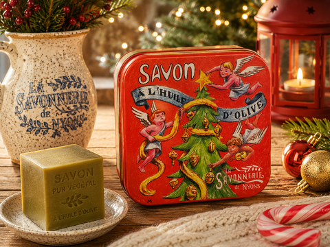 Boite Métal Sapin de Noël & Savon 100g