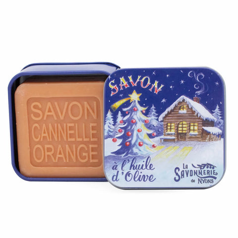 Boite Métal Chalet de Noël & Savon 100g