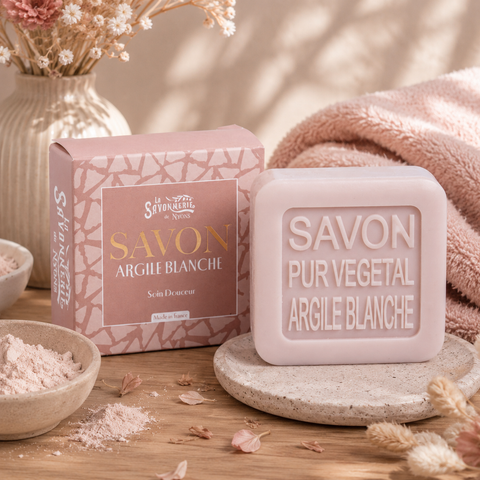 Savon bien-être en coffret - Savon à l'argile blanche