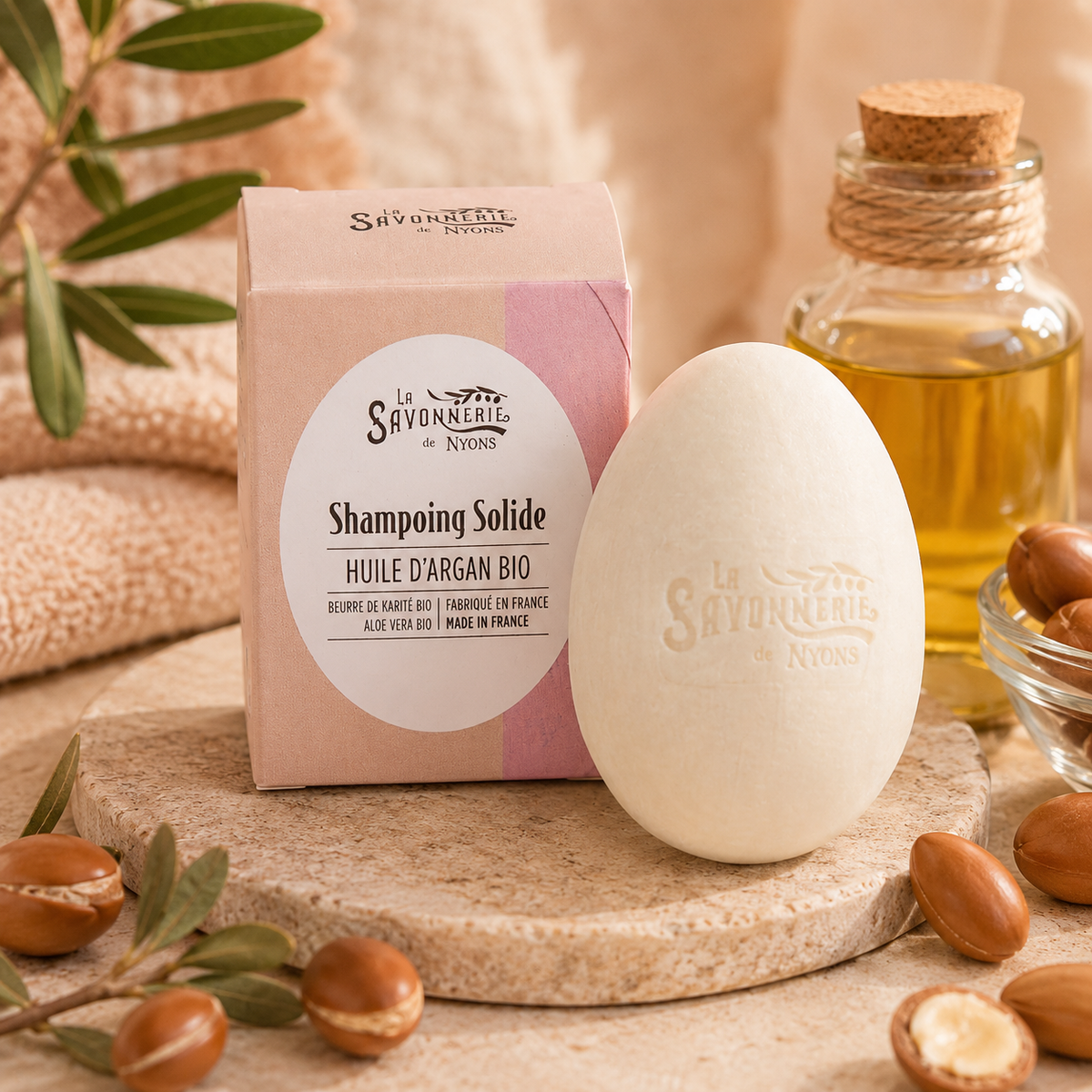 Shampoing solide à l'huile d'argan