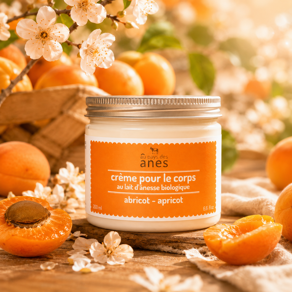 Crème corps au lait d'ânesse biologique abricot 200 ml