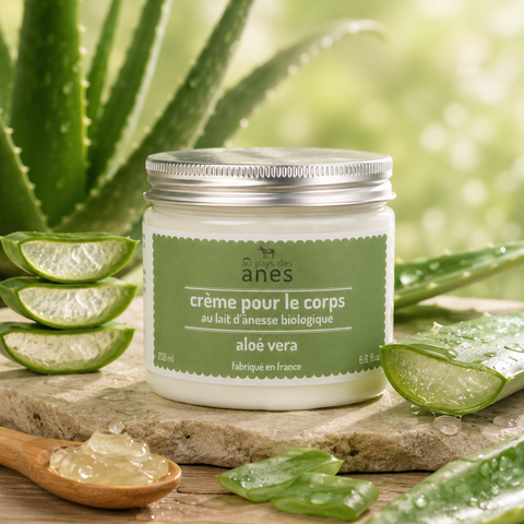 Crème corps au lait d’ânesse biologique aloe vera 200 ml