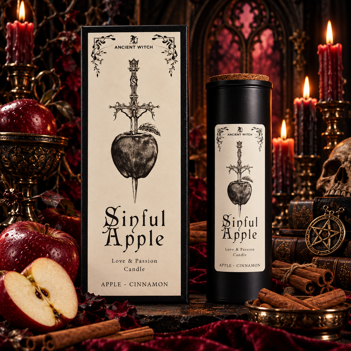 Bougies de Purification de Sorcière Ancestrale - Pomme du Péché