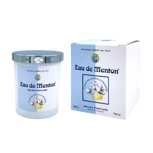 Bougie Artisanale 220g – Fleur de Coton Citronnée