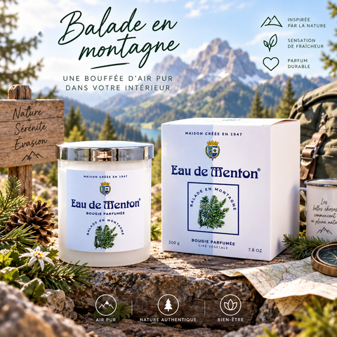 Bougie Artisanale 220g – Balade en Montagne