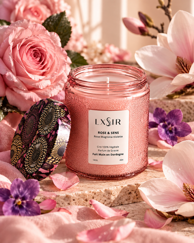 Bougie Rose et Sens