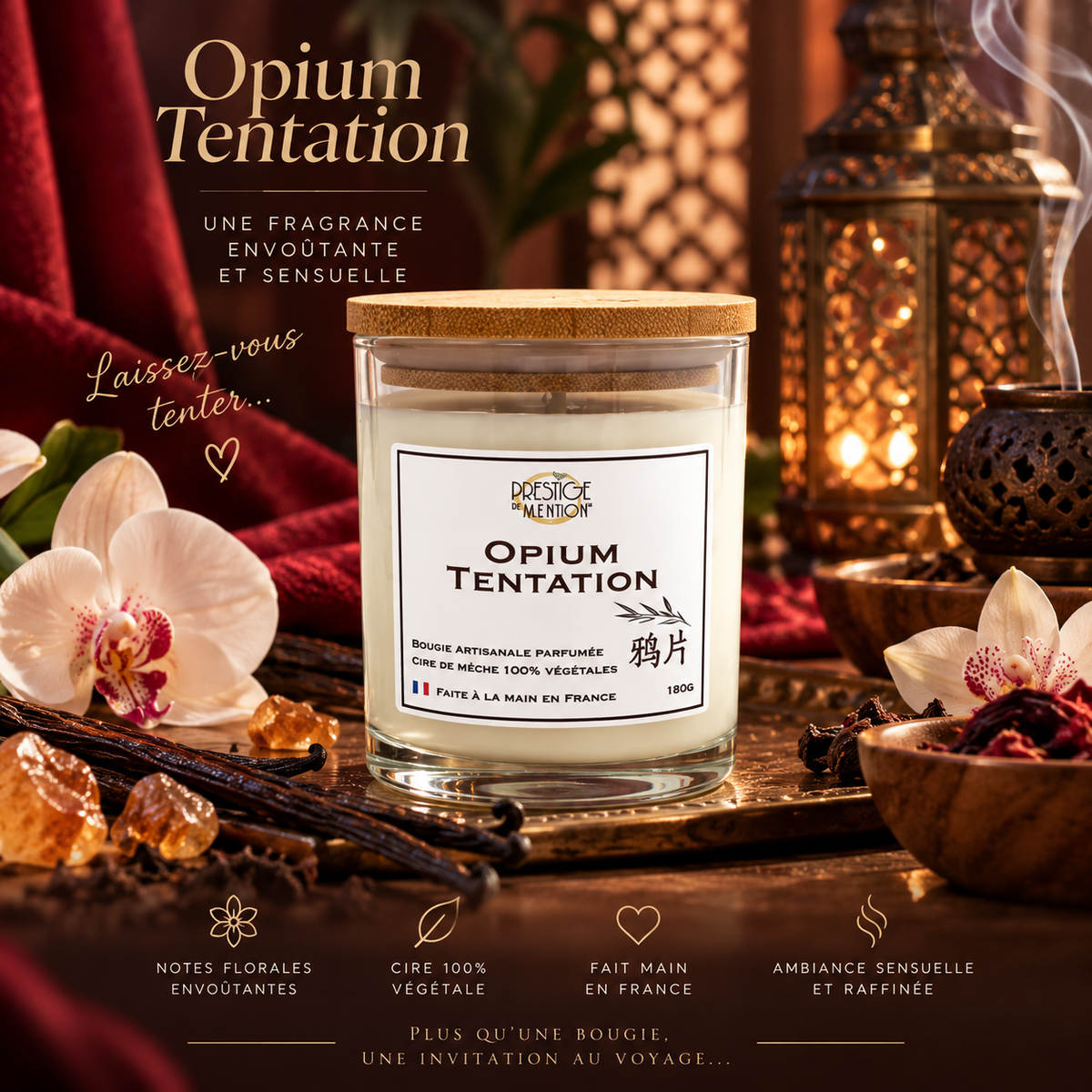 Bougie opium tentation prestige de menton