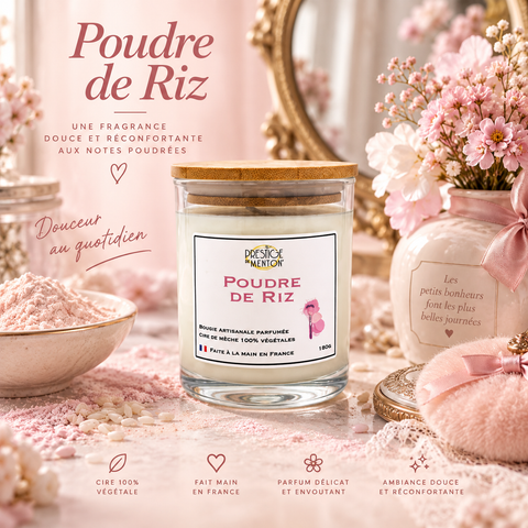 Bougie poudre de riz prestige de menton 180g