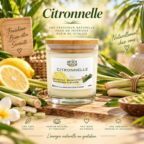 Bougie citronnelle prestige de menton 180g