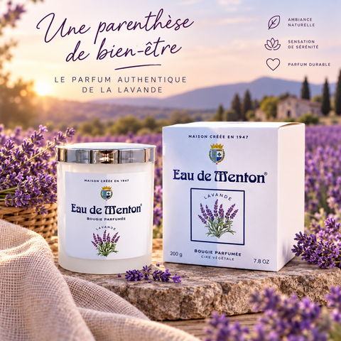 Bougie lavande prestige de menton 220g