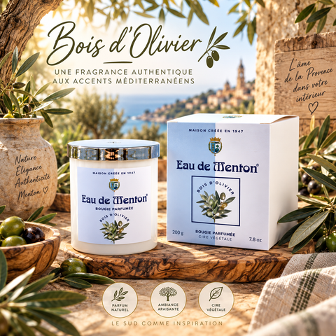 Bougie Artisanale 220g – Bois d’Olivier