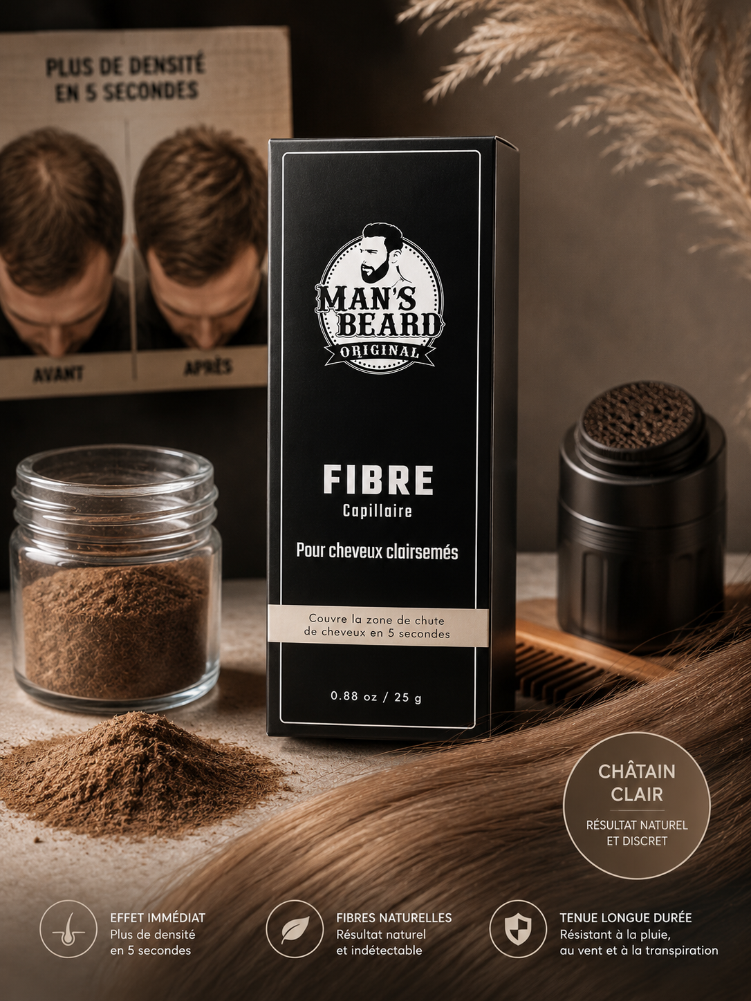 Fibre Capillaire – Châtain Clair