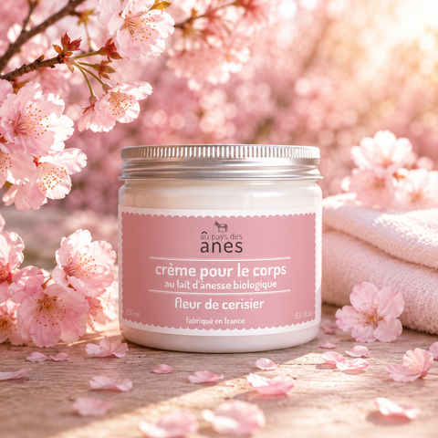 Crème corps au lait d'ânesse biologique Fleur de cerisier 200 ml