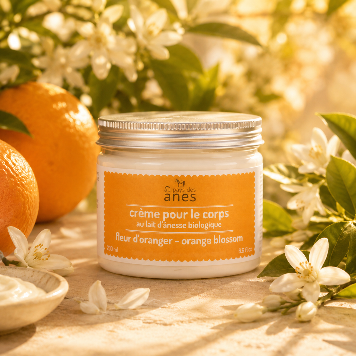 Crème corps au lait d'ânesse biologique fleur d'oranger 200 ml