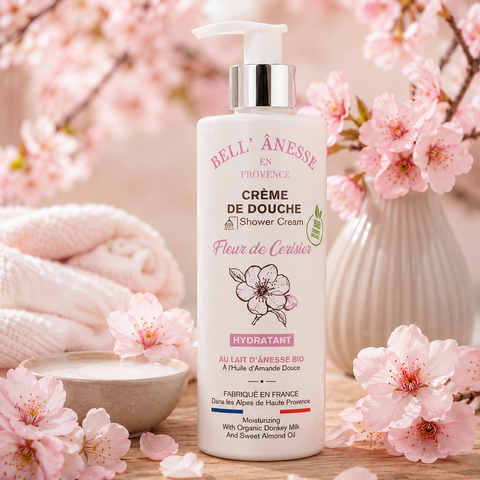 Crème de douche Fleur de Cerisier et Lait d'Anesse Bio