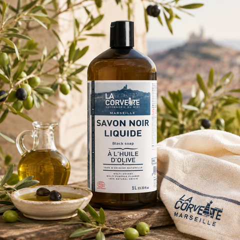 Savon noir liquide SANS PARFUM à l’huile d’olive – 1L – ECOCERT Eco détergent