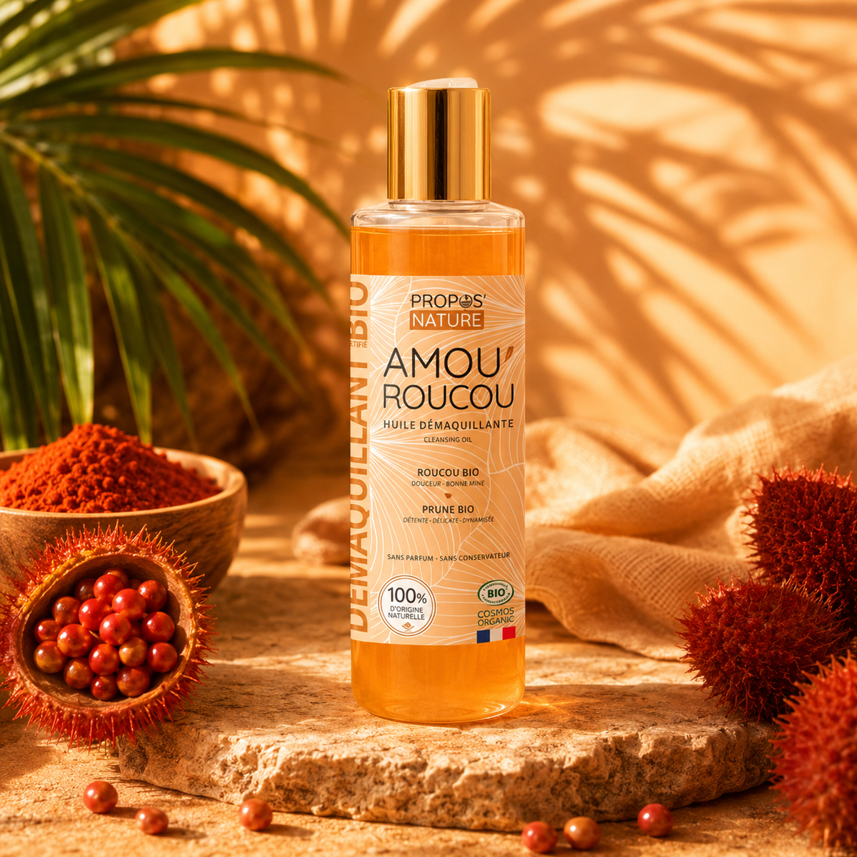 Huile démaquillante Amou'Roucou
Nettoyant
Eclat
100% naturelle