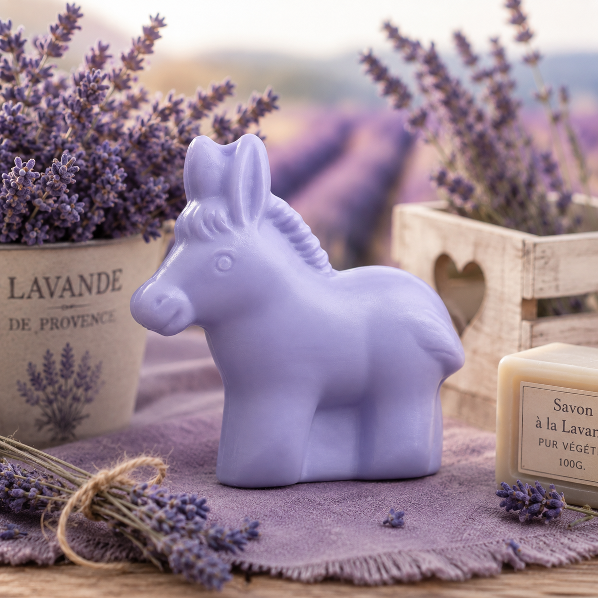 Savon forme d'Âne lait d'ânesse et lavande