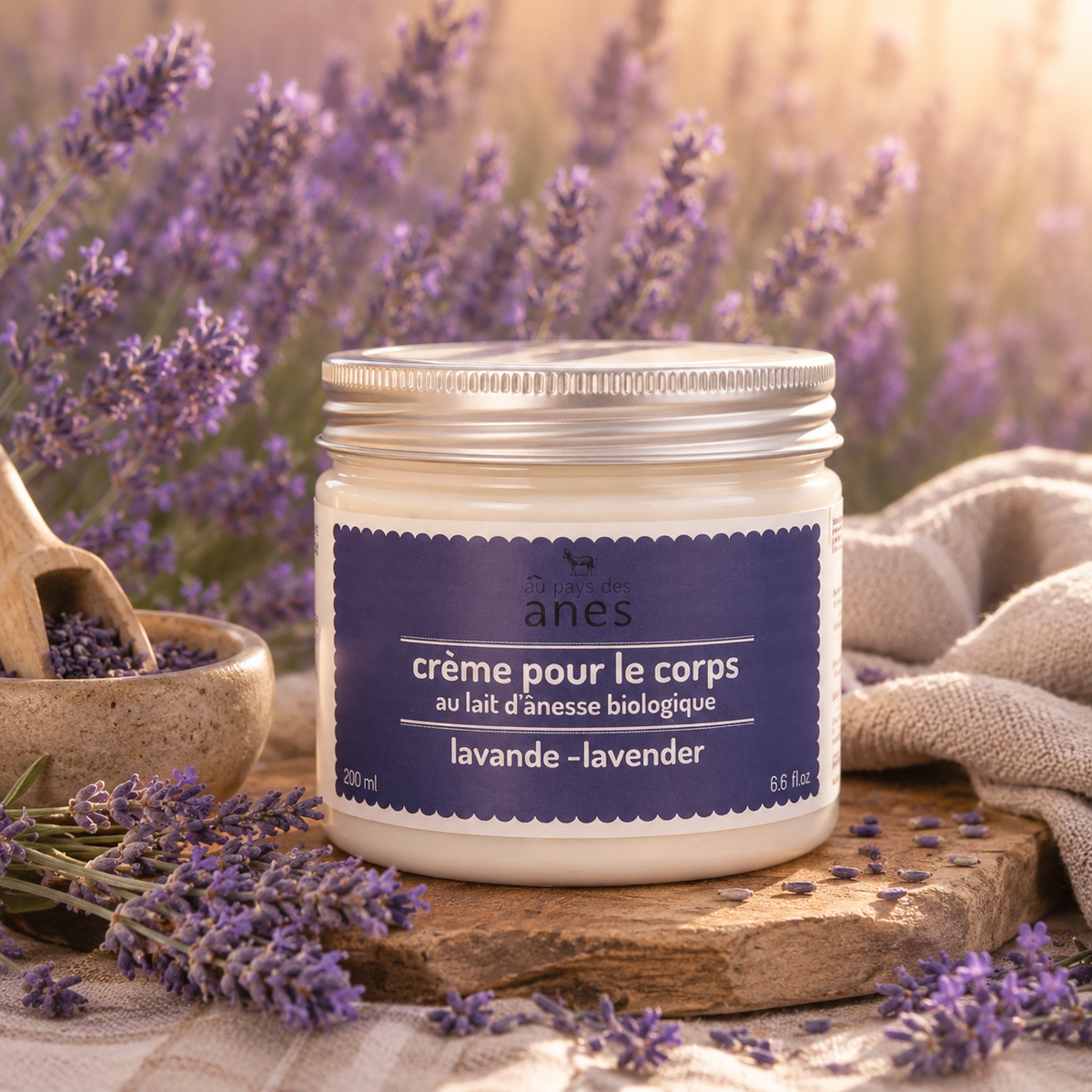 Crème corps au lait d'ânesse biologique lavande 200 ml