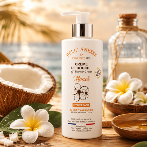 Crème de douche Monoï et Lait d'Anesse Bio