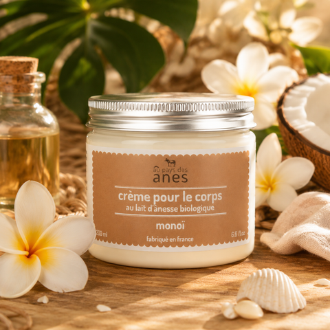 Crème corps au lait d’ânesse biologique monoï 200 ml