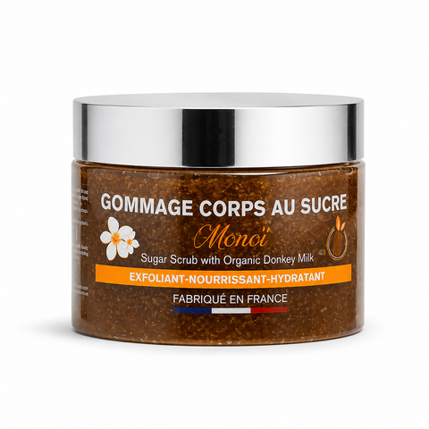 Gommage corps au sucre monoï au lait d'ânesse
