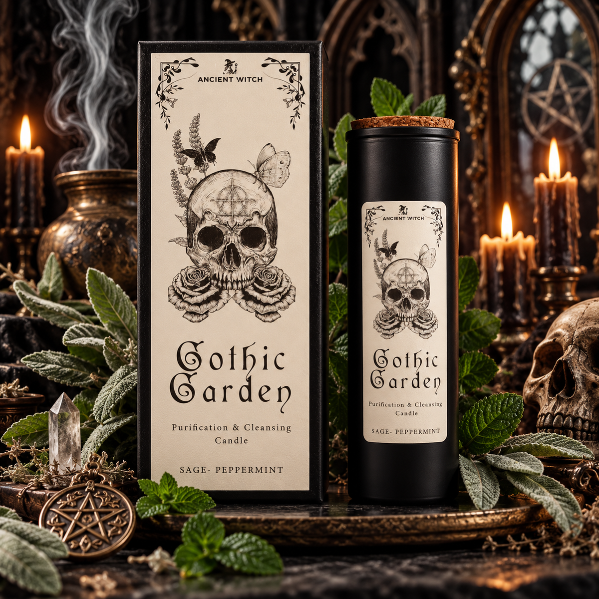 Bougies de Purification de Sorcière Ancestrale - Jardin Gothique