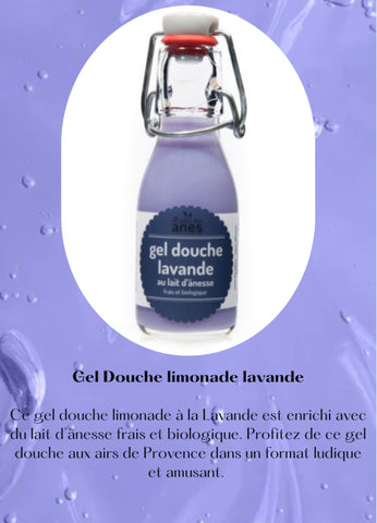Gel douche limonade au lait d'ânesse frais et biologique lavande 100 ml