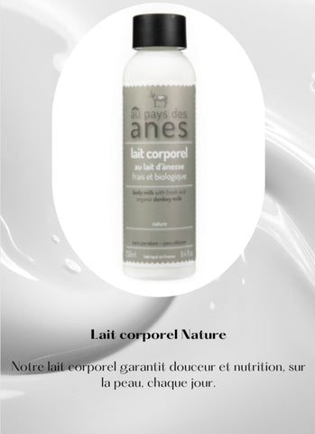 Lait corporel au lait d’ânesse frais et biologique 250 ml