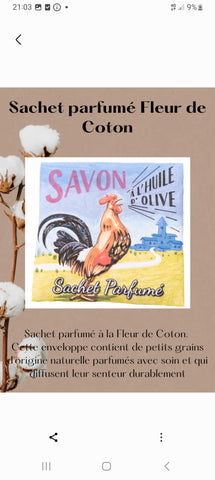 Sachet Parfumé "Coq" - Fleur de Coton