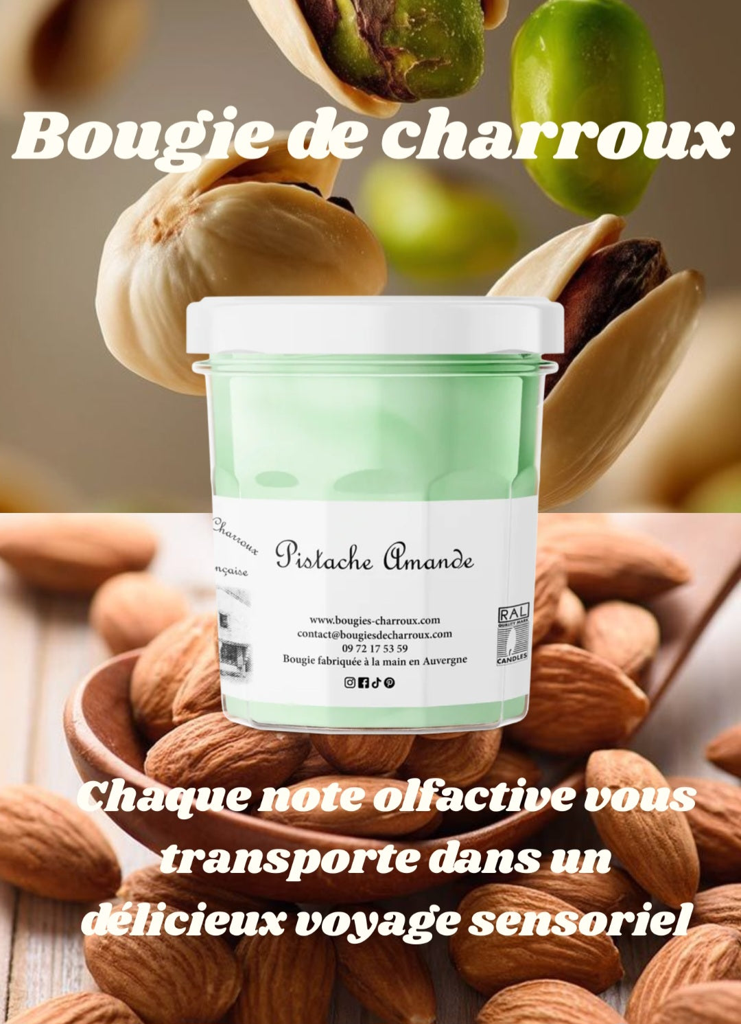 Bougie parfumée Pistache/Amande