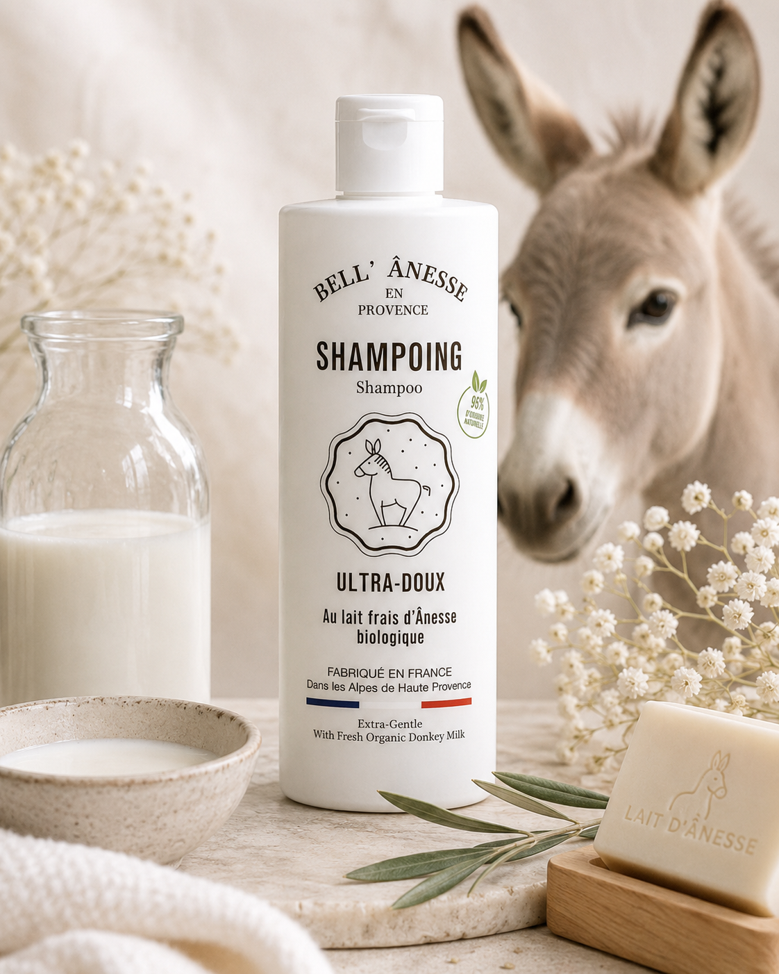 Shampoing au lait d'ânesse