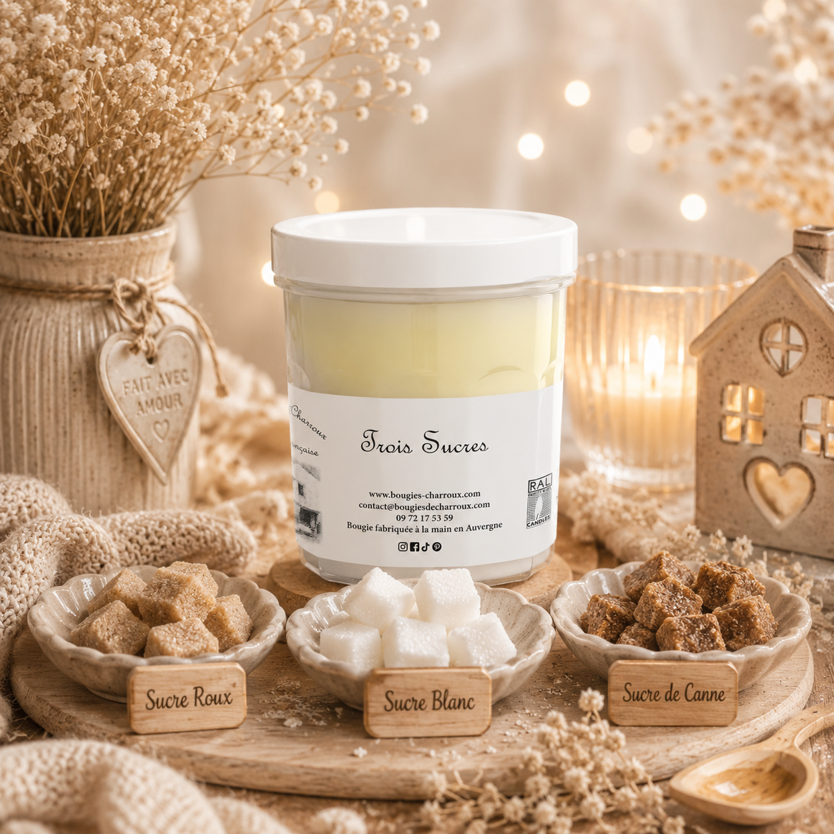 Bougie parfumée TROIS SUCRES