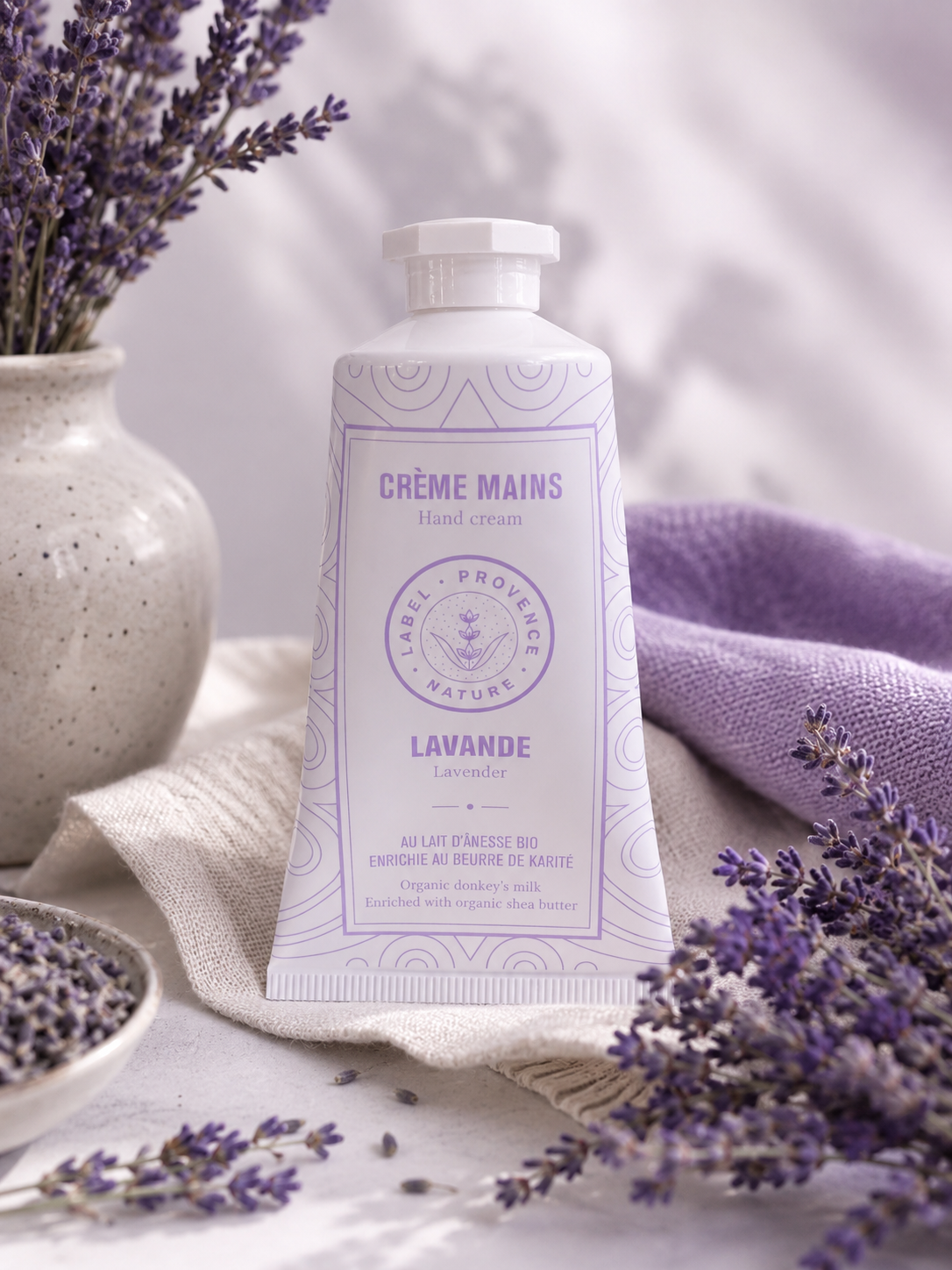 Crème mains au lait d'ânesse Bio et Lavande