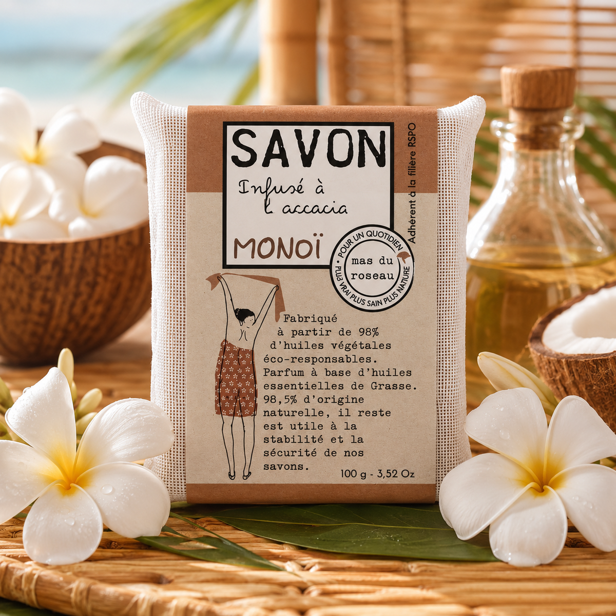 SAVONNETTE PARFUMEE COLOREE MONOI
