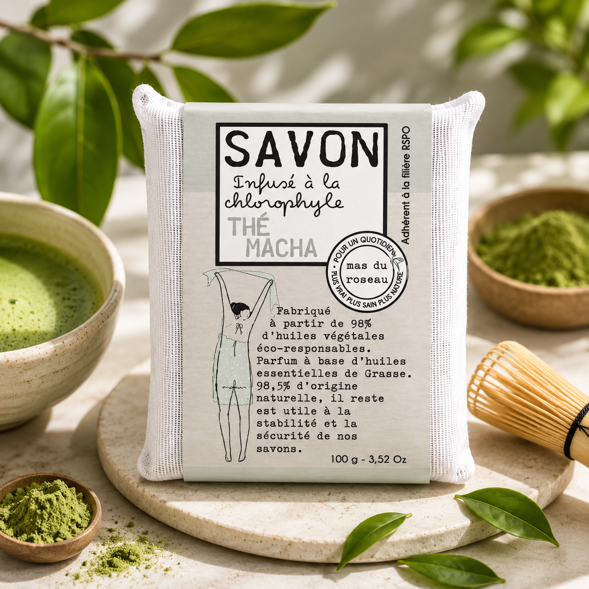 SAVONNETTE PARFUMÉE COLORÉE THÉ MACHA