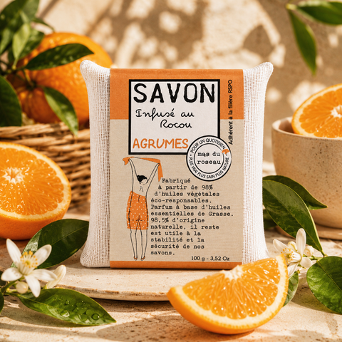 SAVONNETTE PARFUMÉE COLORÉE AGRUMES