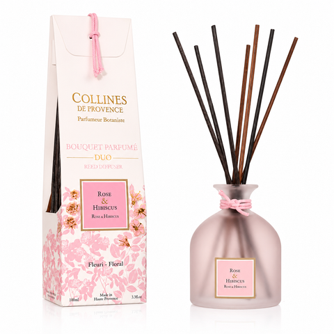 Diffuseur d’Ambiance à bâtonnets   "Rose&Hibiscus"