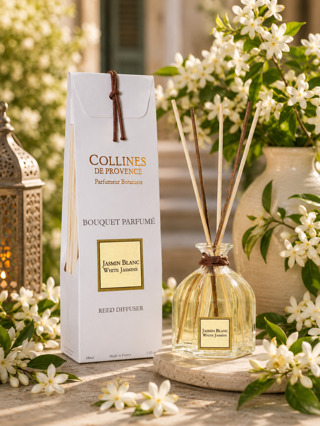 Diffusseur d'Ambiance à bâtonnets JASMIN BLANC