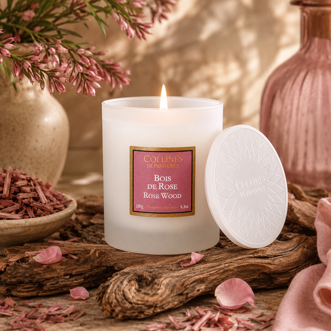 Bougie Parfumée Bois de Rose Coulée à la main