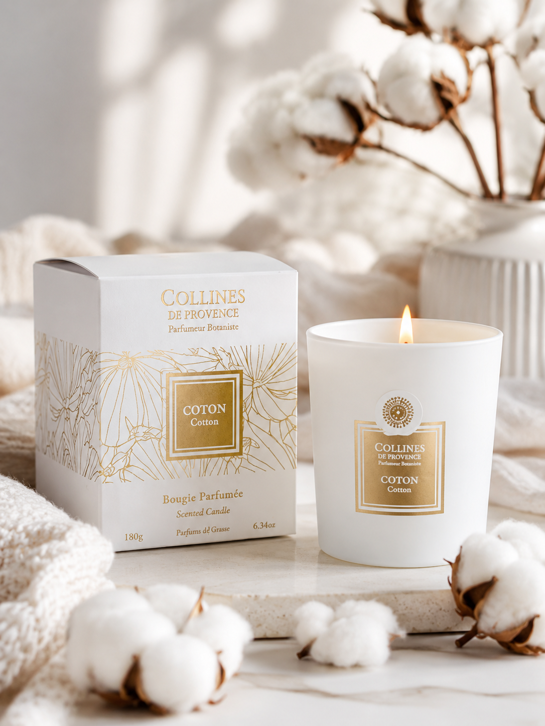 Bougie Parfumée Coton Coulée à la main