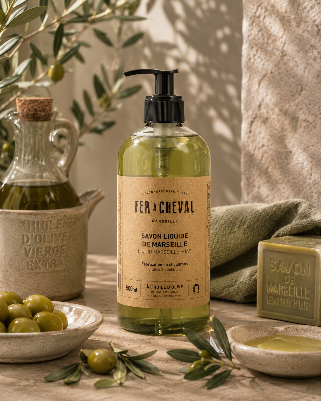 SAVON LIQUIDE DE MARSEILLE À L'HUILE D'OLIVE 500ML