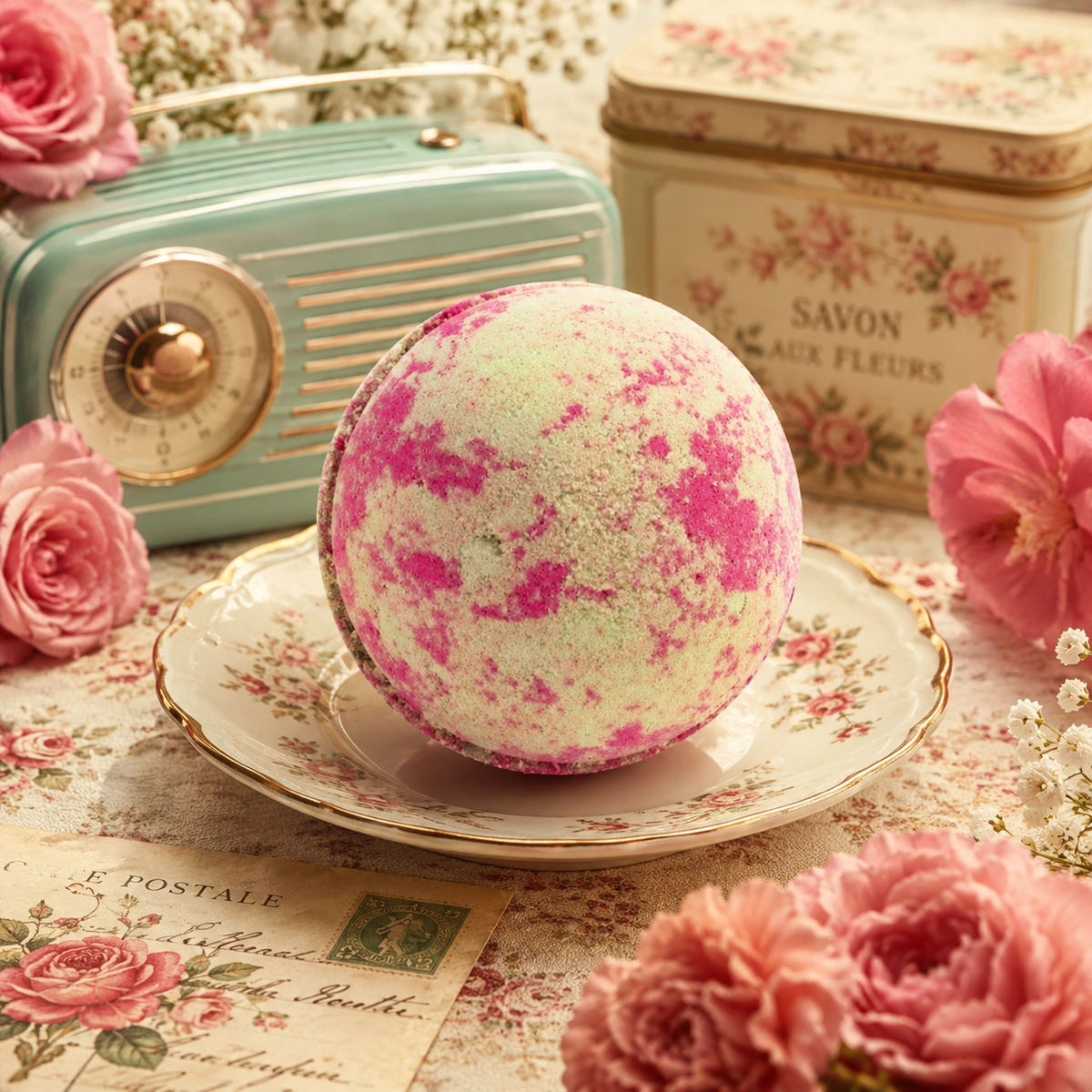 Boule de bain RÉTRO.(fleuri)