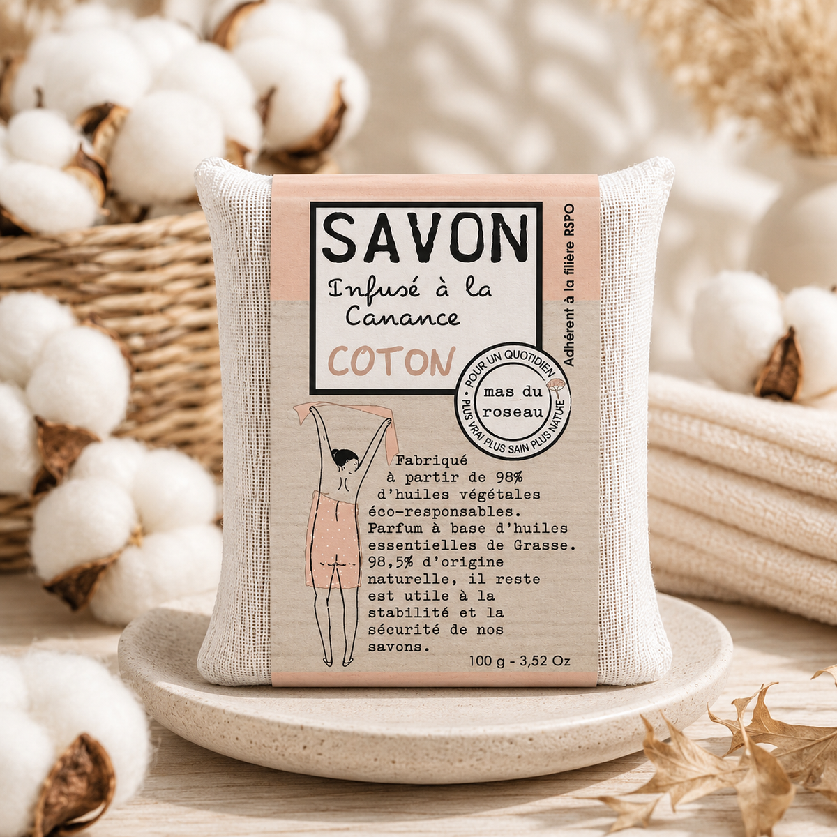 SAVONNETTE PARFUMEE COLOREE COTON