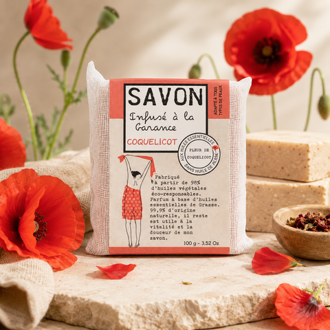 SAVONNETTE PARFUMEE COLOREE COQUELICOT