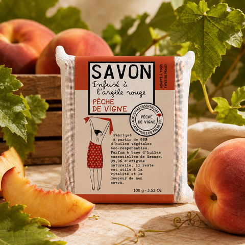 SAVONNETTE PARFUMÉE COLORÉE PÊCHE DE VIGNE