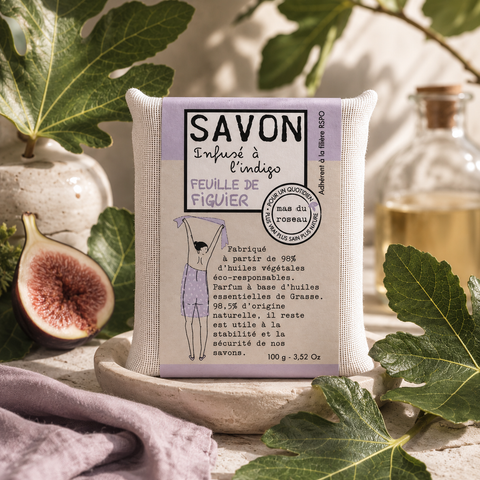 SAVONNETTE PARFUMEE COLOREE FEUILLE DE FIGUIER