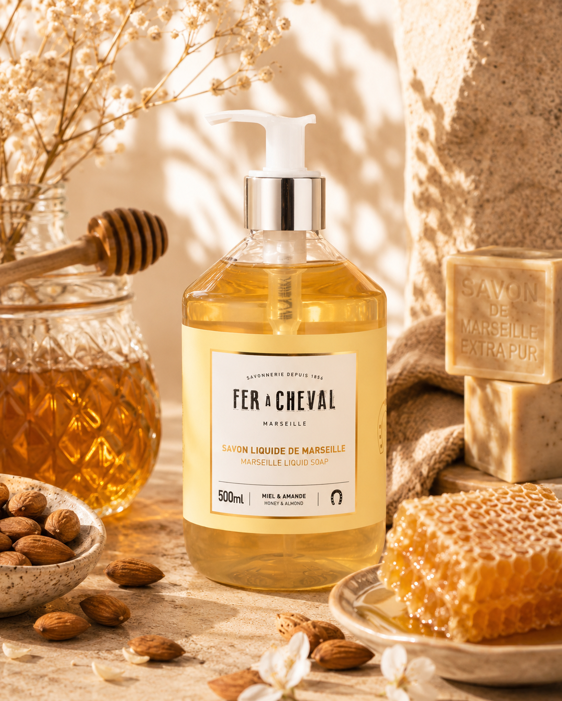 SAVON LIQUIDE DE MARSEILLE MIEL & AMANDE 500ML
